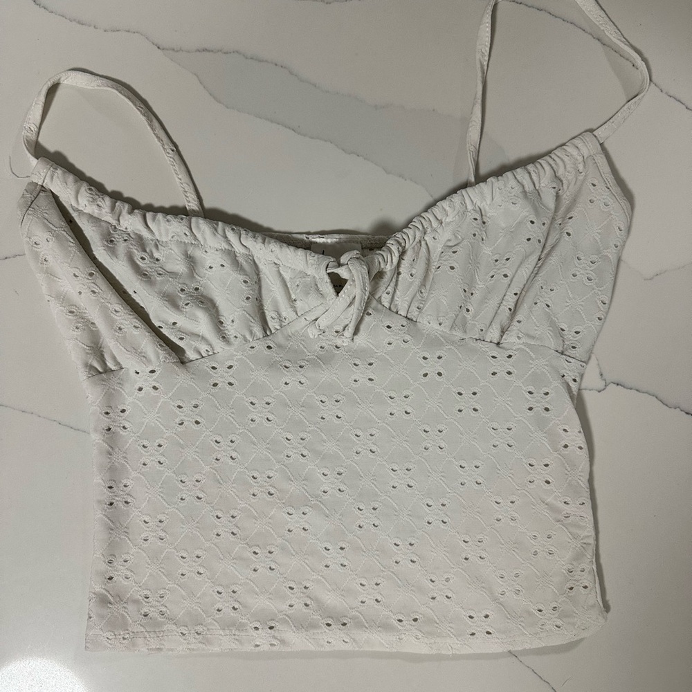 White Eyelet Women's Top